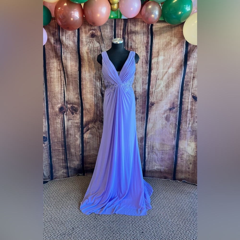 Lavender purple beaded formal prom dress